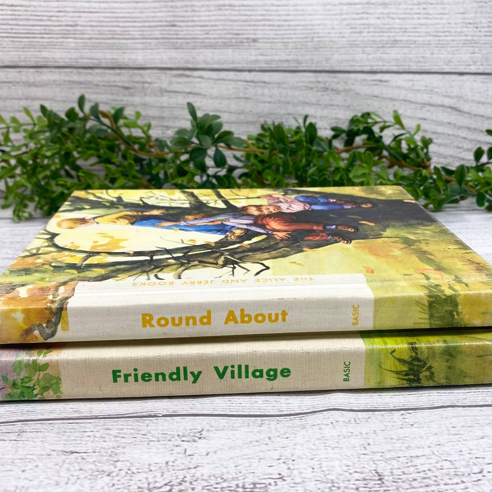 Vintage The Alice and Jerry Books Set of 2 Round About & Friendly Village - Picture 4 of 13